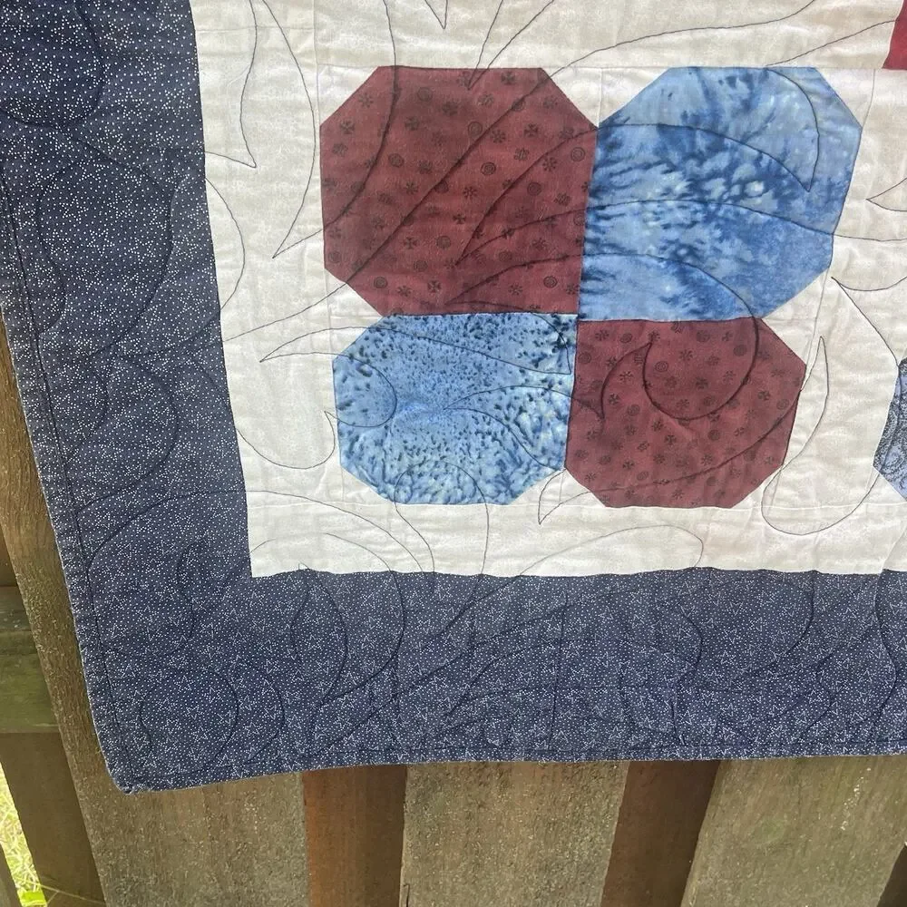 Vintage Bow tie Pattern Quilt. 50”x65” Heartland Quilters Machine Washable